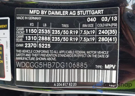 2013 Mercedes-Benz Glk 350 z USA, uszkodzony, nr VIN WDCGG5HB7DG106885